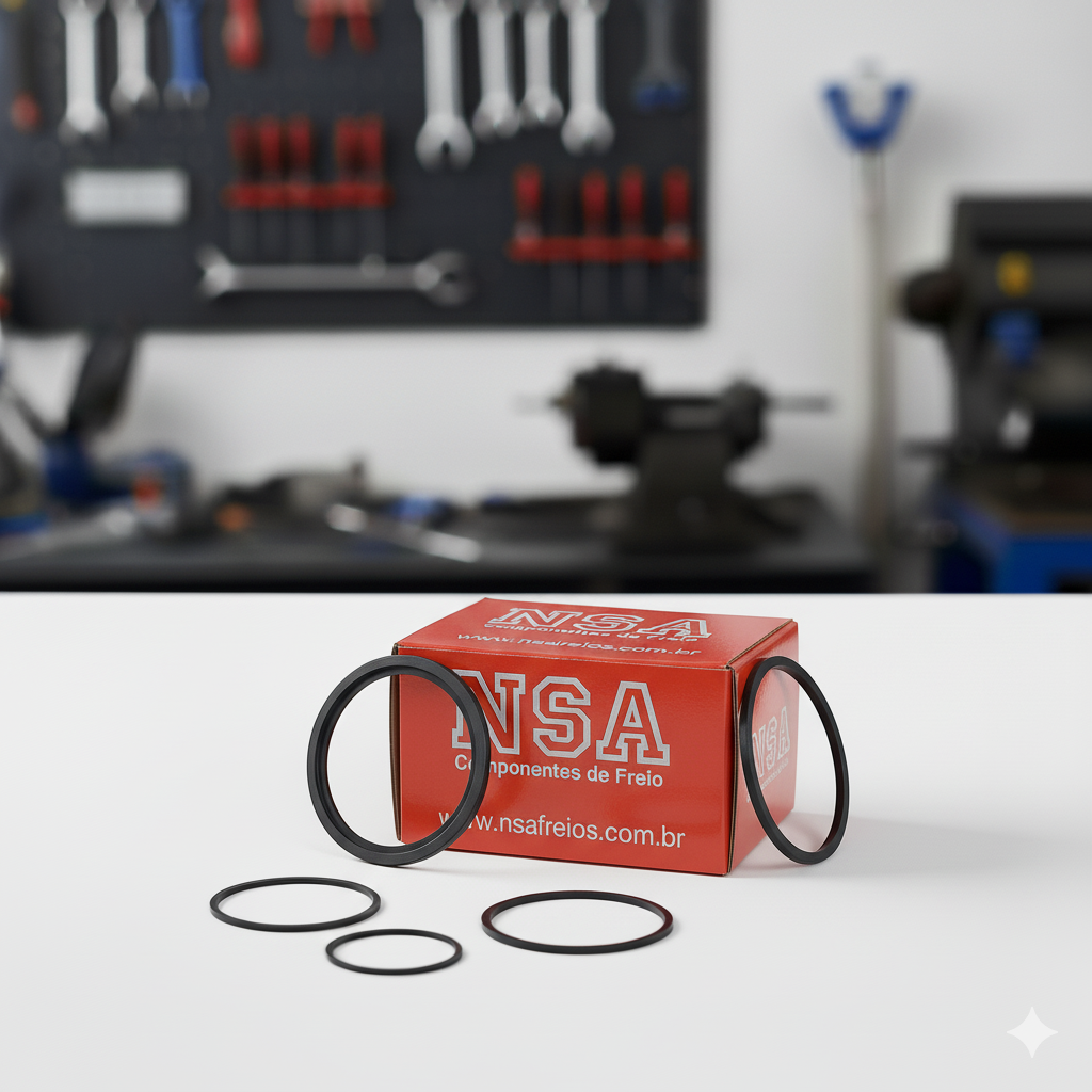 Caixa com anéis de vedação