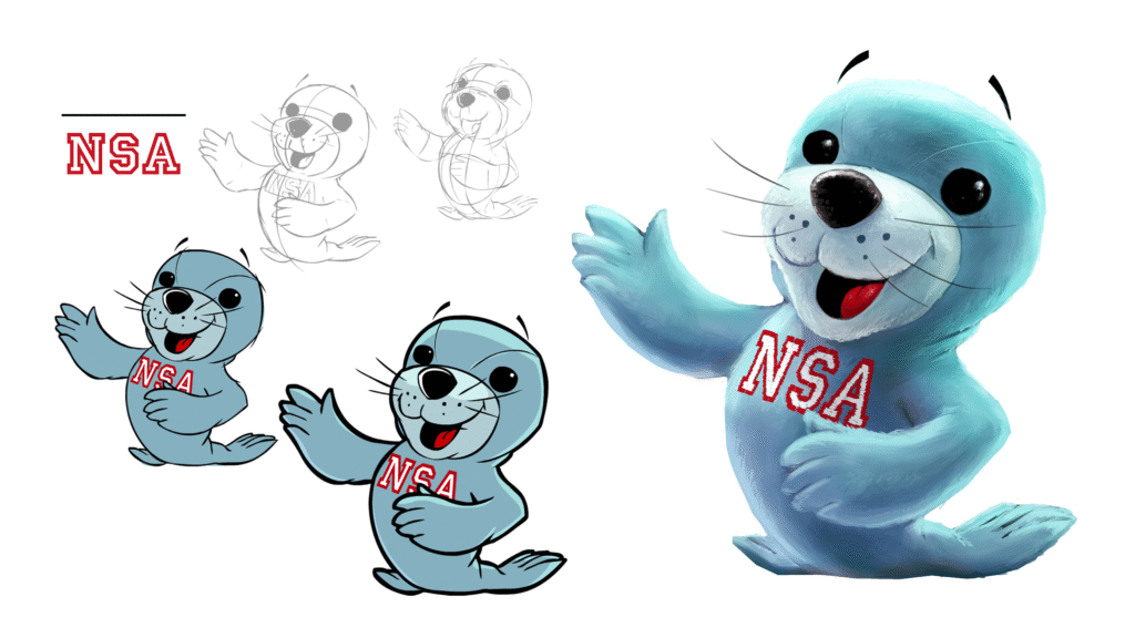 A História da Foca no Freio: Um Mascote, Mil Emoções 2 mascote NSA 003 1